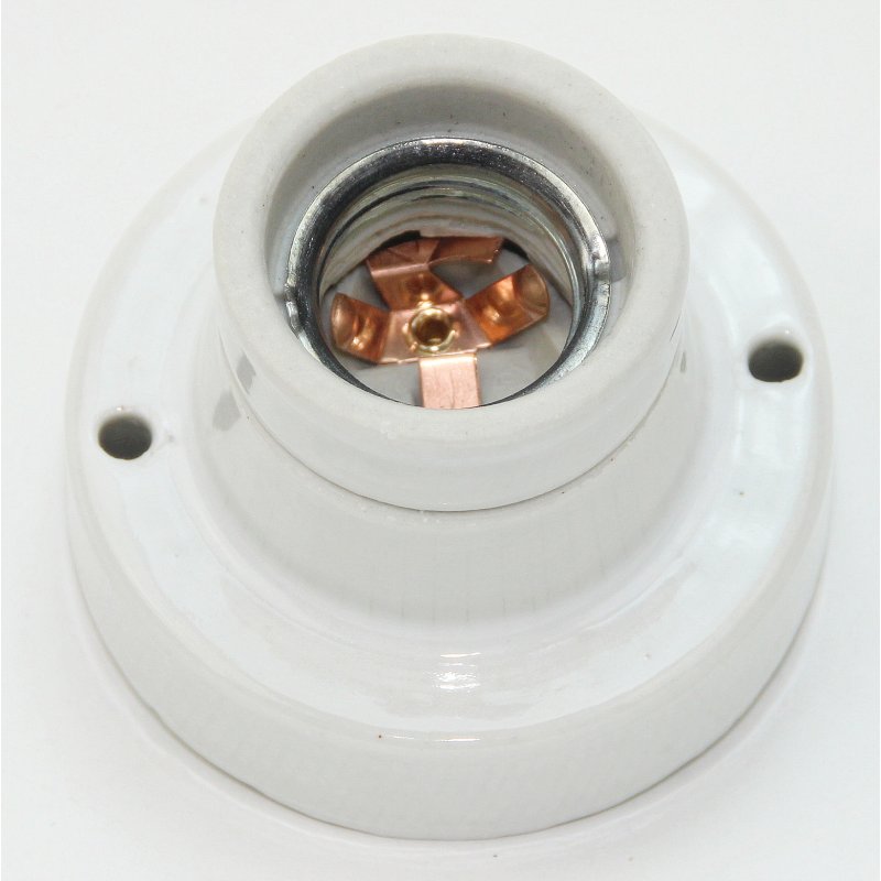 E27 Porzellan Keramik Lampen-Fassung Deckenleuchte gerade, 7,95 &euro