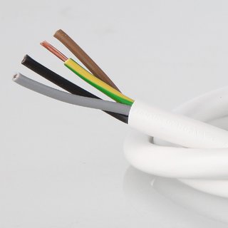 PVC Lampenkabel Rundkabel wei 4-adrig 4x0,75mm H03 VV-F