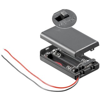 Batteriehalter fr 3x Microzelle (AAA) Gehuse mit Schalter