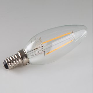Osram LED Filament Leuchtmittel 2,1W 240V Kerzen-Form klar E14 Sockel warmwei