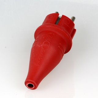 PVC Schutzkontakt-Stecker Gummistecker rot 250V/16A spritzwassergeschtzt IP44
