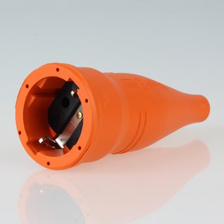 PVC Schutzkontakt-Kupplung Gummikupplung orange 250V/16A spritzwassergeschtzt IP44