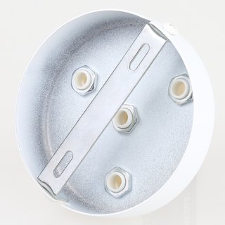 Lampen  Metall Baldachin 100x25mm weiss fr 4 Lampenpendel mit Zugentlaster aus Kunststoff