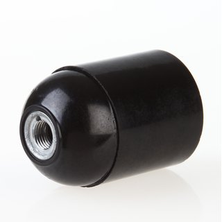 E27 Bakelit Fassung schwarz Glattmantel mit Zugentlaster Kunststoff weiss Quetschverbindung