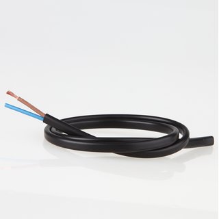 PVC Lampenkabel Flachkabel schwarz 2-adrig, 2x0,75mm H03 VVH-2F