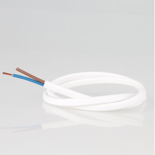 PVC Lampenkabel Flachkabel weiss 2-adrig, 2x0,75mm H03 VVH-2F