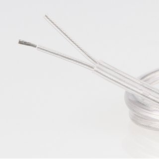 PVC Lampenkabel Rundkabel transparent 2-adrig, 2x0,75mm H03 VV-F Durchmesser 5,5mm