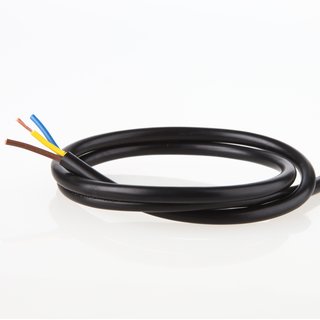 PVC Lampenkabel Rundkabel schwarz 3-adrig, 3x0,75mm H03 VV-F