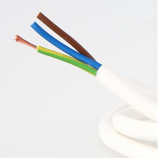 PVC Lampenkabel Rundkabel weiss 3-adrig, 3x0,75mm H03 VV-F