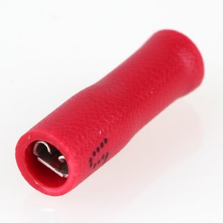 100 x Kabelschuh Flachsteckhlse rot 0,8x2,8 vollisoliert fr Leitungsquerschnitt 0,5-1,5mm