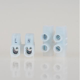 Lsterklemme Mini transparent 2-polig bis 1,5mm mit Beschriftung (L+N) 18x14x14mm