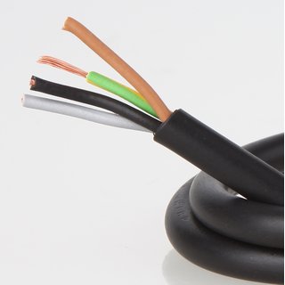 PVC Lampenkabel Rundkabel schwarz 4-adrig 4x0,75mm H03 VV-F