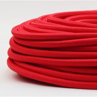 Textilkabel rot 3-adrig 3x1,5 mm Gummischlauchleitung 3G 1,5 H05VV-F textilummantelt