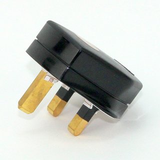 Lampen-Stecker Netzstecker schwarz fr Grobritannien UK/GB 3-polig 240V/13A flache Stifte