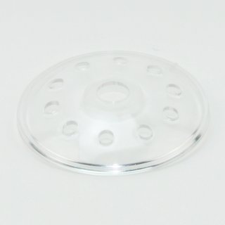 Kuppelscheibe Abschluscheibe Kaschierung Kunststoff transparent mit Lochmuster Durchmesser 62x7mm