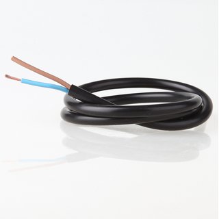PVC Lampenkabel Rundkabel schwarz 2-adrig, 2x0,75mm H03 VV-F