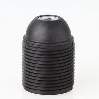 E27 Kunststoff Fassung schwarz mit Auengewinde M10x1 IG 250V/4A Thermoplast