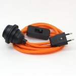 Textilkabel mit Fassung Schalter und Stecker