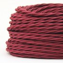 Textilkabel Stoffkabel bordeaux 3-adrig 3x0,75 gedreht...