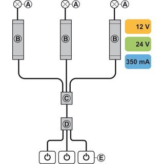 Hfele Loox Multi-Netzteil-Box Verteiler mit Schaltfunktion, 1 Schalter und 3 Netzteilen