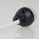 GZ/GU10 Hochvolt-Lampenfassung mit 23 cm PTFE-Leitung und Gewebeschutz temperaturbeständig bis 250°C