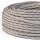 Textilkabel Stoffkabel silber 3-adrig 3x0,75 gedreht verseilt einzeln umflochten