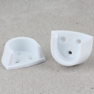 Hfele Schrankrohrlager Kleiderstangen-Halterung fr Schrankrohr rund 20mm Kunststoff wei