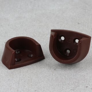 Hfele Schrankrohrlager Kleiderstangen-Halterung fr Schrankrohr rund 20mm Kunststoff braun
