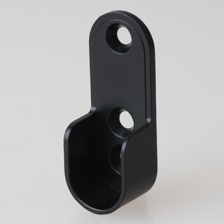 Hfele Schrankrohrlager Kleiderstangen-Halterung fr Schrankrohr oval 30x15mm mit 3 Schraublcher schwarz