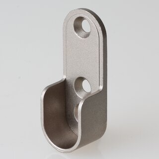 Hfele Schrankrohrlager Kleiderstangen-Halterung fr Schrankrohr oval 30x15mm mit 3 Schraublcher titangrau