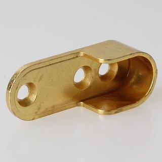 Hfele Schrankrohrlager Kleiderstangen-Halterung fr Schrankrohr oval 30x15mm mit 3 Schraublcher vermessingt