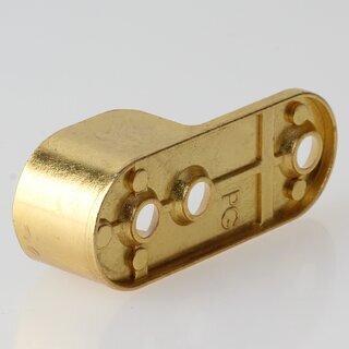Hfele Schrankrohrlager Kleiderstangen-Halterung fr Schrankrohr oval 30x15mm mit 3 Schraublcher vermessingt