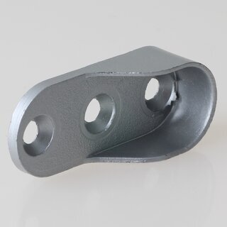 Hfele Schrankrohrlager Kleiderstangen-Halterung fr Schrankrohr oval 30x15mm 3 Schraublcher Aluminiumfarbe