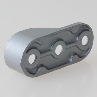 Hfele Schrankrohrlager Kleiderstangen-Halterung fr Schrankrohr oval 30x15mm 3 Schraublcher Aluminiumfarbe