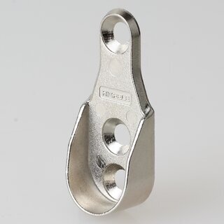Hfele Schrankrohrlager Kleiderstangen-Halterung fr Schrankrohr oval 30x15mm 3 Schraublcher vernickelt