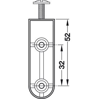 Hfele Schrankrohrlager Kleiderstangen-Halterung fr Schrankrohr oval 30x15mm zum Schrauben vernickelt