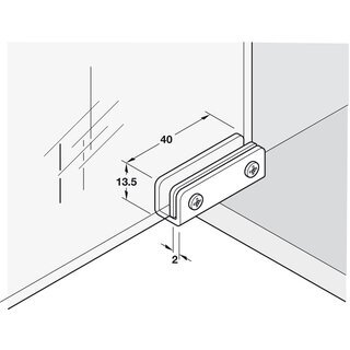 Hfele Scharnier zum Klemmen fr Glas-/Holzkonstruktionen verchromt