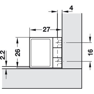 Hfele Glastr-Scharnier 170 fr Glas-/Holzkonstruktionen vernickelt fr Innenanschlag (2 Stck)