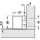 Häfele Möbel Glastürscharnier 170° für Glas-/Holzkonstruktionen vernickelt – Innenanschlag, 1 Paar
