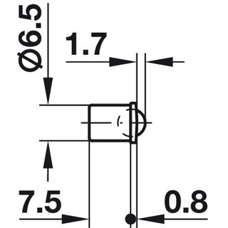 Hfele Kugelschnpper zum Einpressen 7,5x6,5 mm vermessingt
