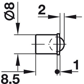 Hfele Kugelschnpper zum Einpressen 8,5x8 mm vermessingt