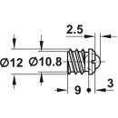 Häfele Kugelschnäpper zum Eindrehen Außen 14 mm, Innen 12,6 mm