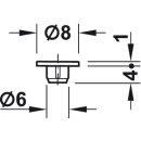 Häfele Möbel Abdeckkappe 6mm zum Eindrücken Kunststoff braun