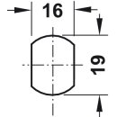 Häfele Symo Hebelverschluss Zinkdruckguss vernickelt poliert für Türdicke 17/22 mm mit geradem Schließhebel