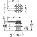 Häfele Symo Hebelverschluss Zinkdruckguss vernickelt poliert für Türdicke 17/22 mm mit geradem Schließhebel
