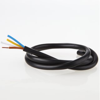 PVC Lampenkabel Rundkabel schwarz 3-adrig, 3Gx0,75mm mit integriertem Stahlseil als Zugentlastung