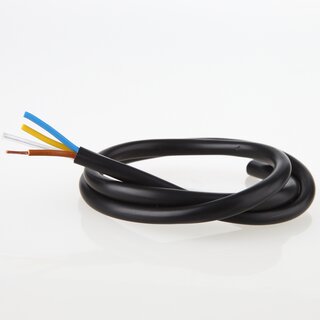 PVC-Lampenkabel Rundkabel schwarz 3-adrig 3x0,75 mm H03VV-F mit integriertem Stahlseil als Zugentlastung - Meterware