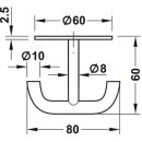 Häfele Möbel Garderobenhaken Deckenhaken Edelstahl mit 2 Haken matt