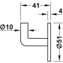 Häfele Garderobenhaken mit runder Rosette Edelstahl matt gebürstet