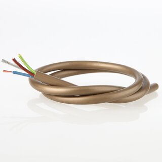 PVC-Lampenkabel Rundkabel gold 3-adrig 3x0,75 mm H03VV-F mit integriertem Stahlseil als Zugentlastung - Meterware